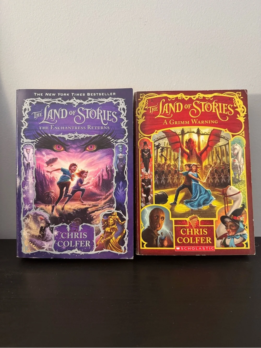 Colfer Land of Stories Books 2 & 3 Enchantress Returns, Grimm Warning paperback
